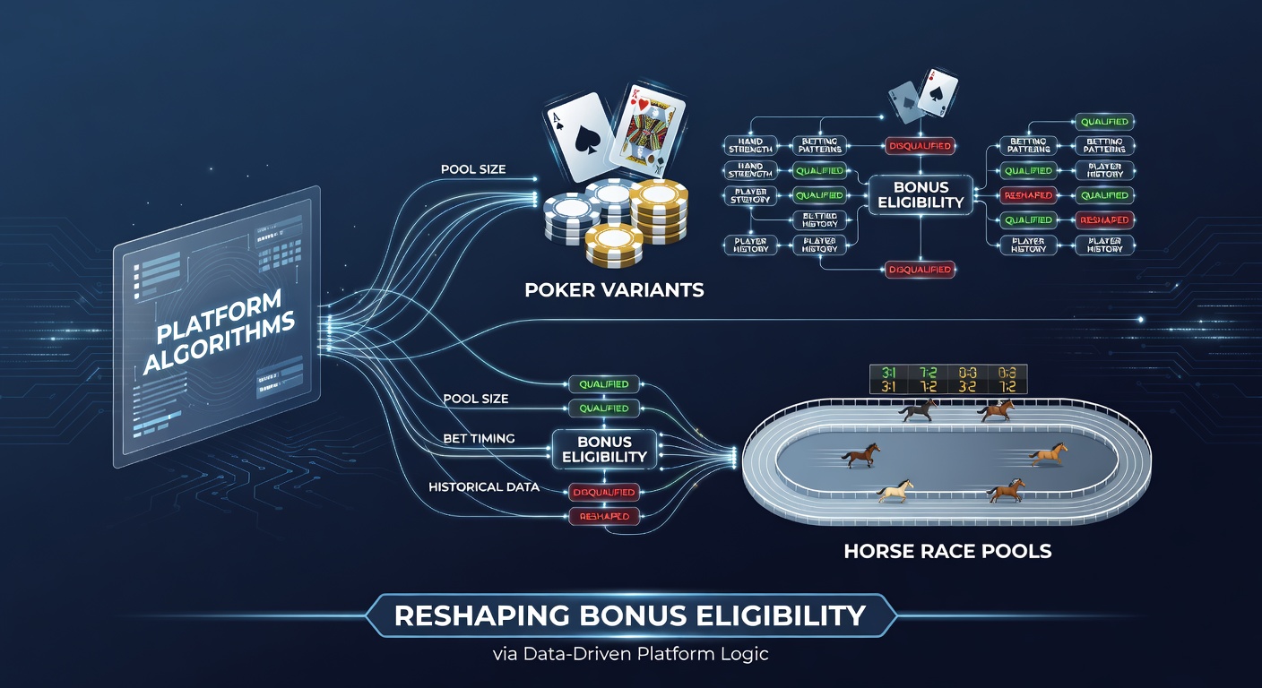 Platform dashboard showing algorithmic bonus adjustments for poker and horse racing pools