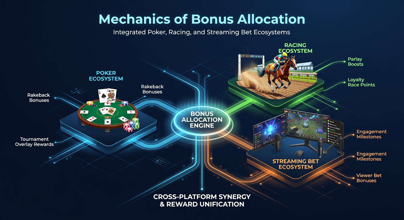 Chart displaying player activity metrics and bonus distribution percentages across poker, racing, and streaming bet types