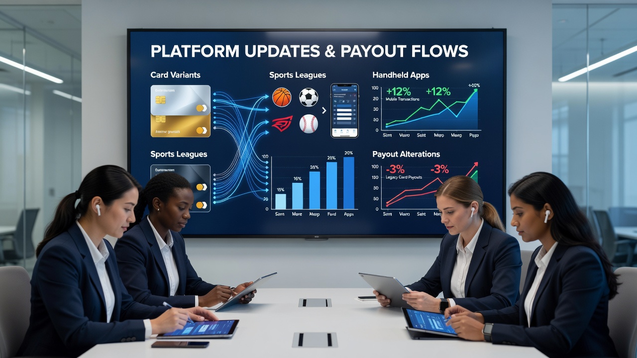 Mobile app interface displaying real-time payout adjustments between card games and sports betting options