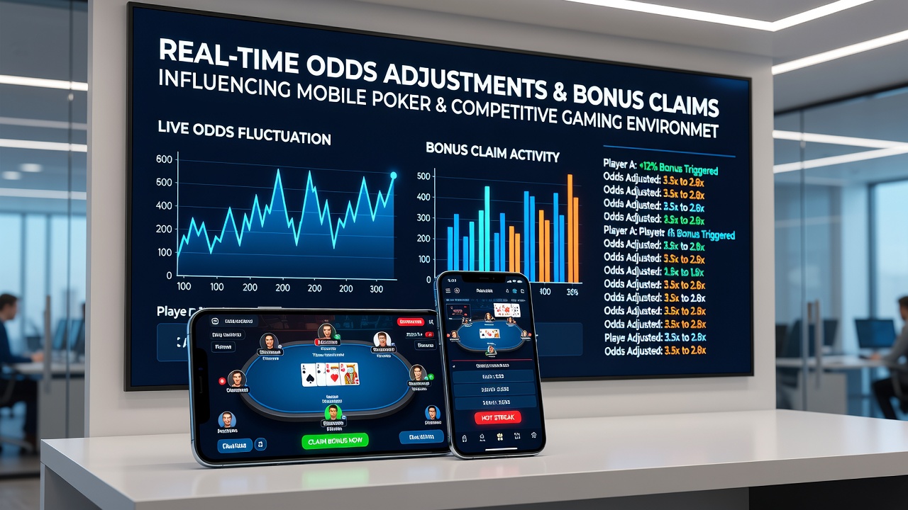 Competitive gaming dashboard showing bonus claim status alongside fluctuating odds during a mobile tournament