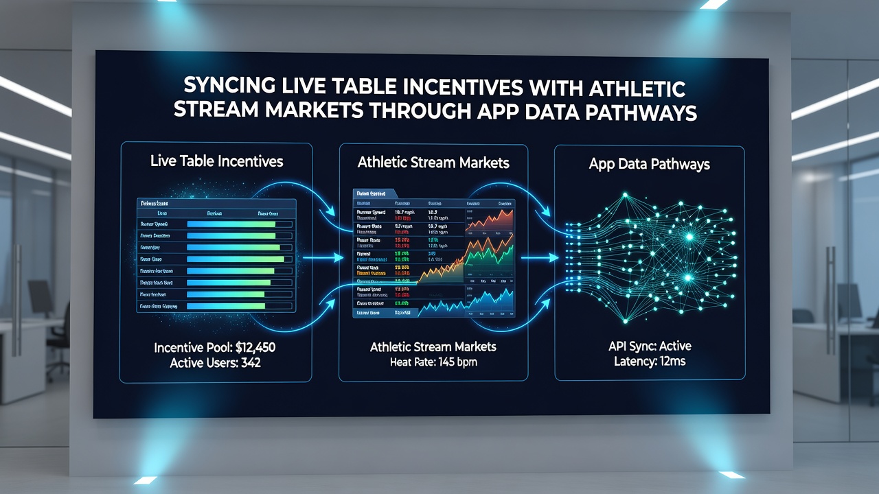 Mobile app interface showing synced incentives between live tables and athletic streams