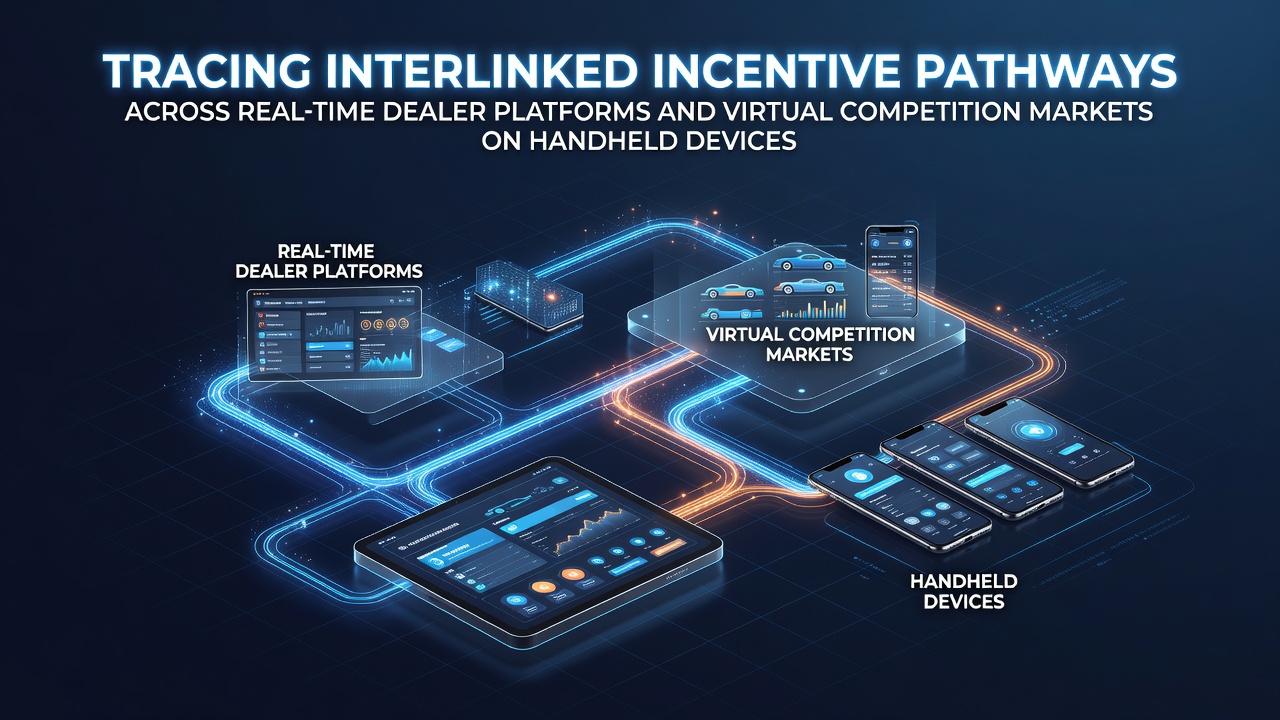 Real-time dealer interface displayed on a handheld device with overlaid virtual competition market indicators